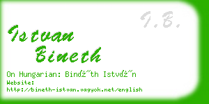 istvan bineth business card